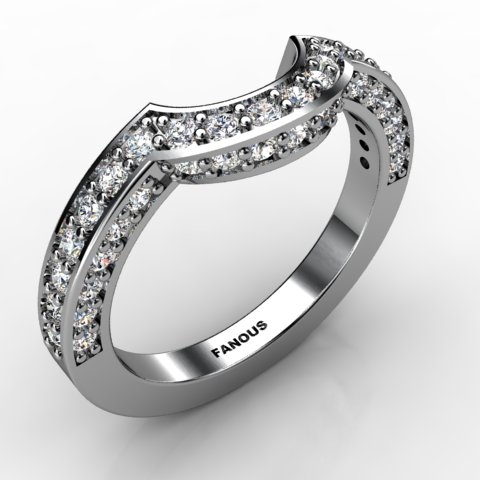 18k White Gold Wedding Band 0.586ct - 0300715-18kw