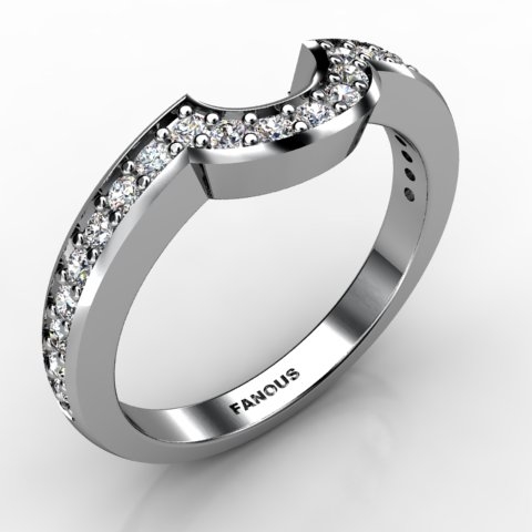 18k White Gold Wedding Band 0.322ct - 0300814-18kw