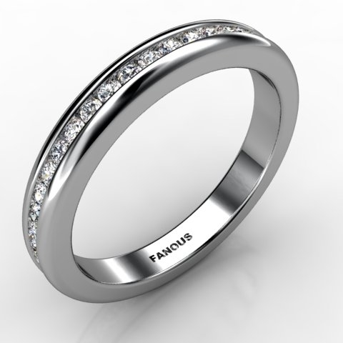 18k White Gold Wedding Band 0.66ct - 0300816-18kw