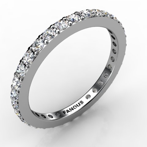 18k White Gold Wedding Band 0.64ct - 0300876-18kw