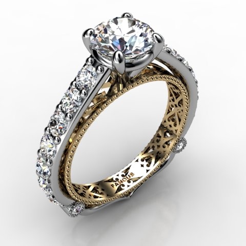 18k White Gold Engagement Ring 1.104ct - 0201099-18kw